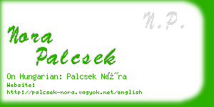 nora palcsek business card